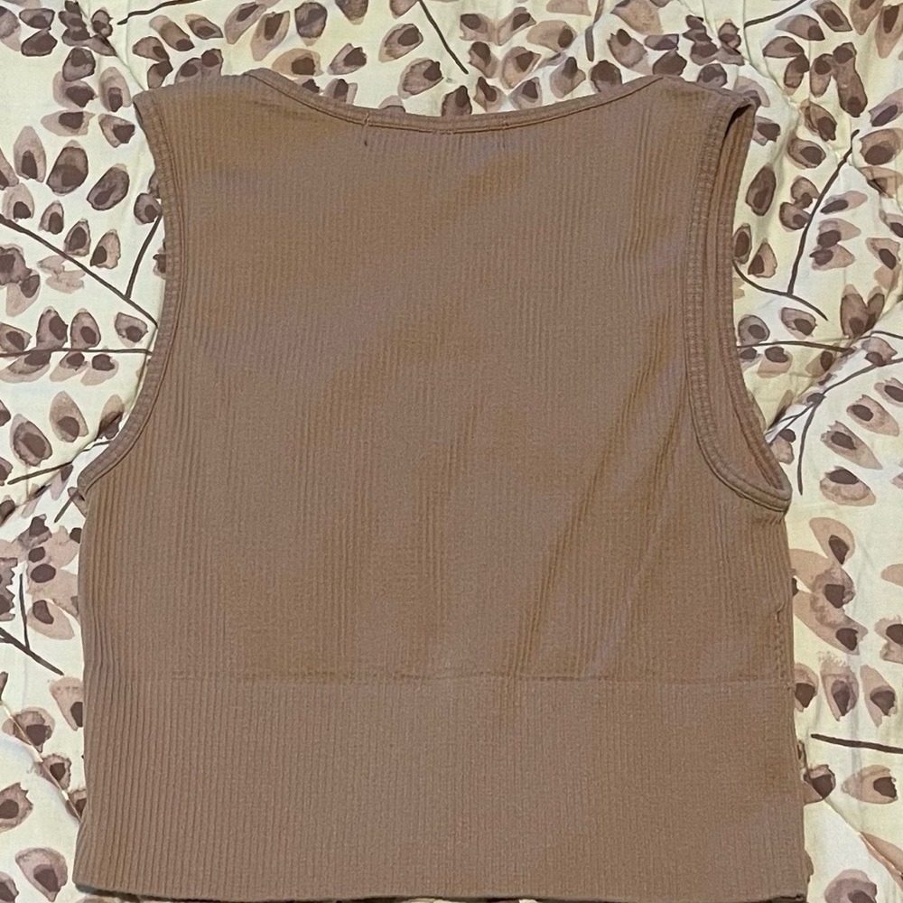Anna Grace Tan Ribbed Tank Top - Picture 2 of 2